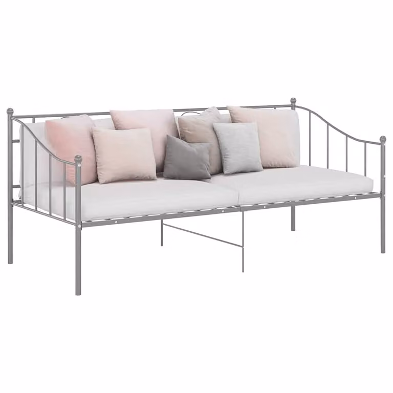 vidaXL Telaio Divano Letto in Metallo Grigio L/P/H: 200 x 90 x 30 cm