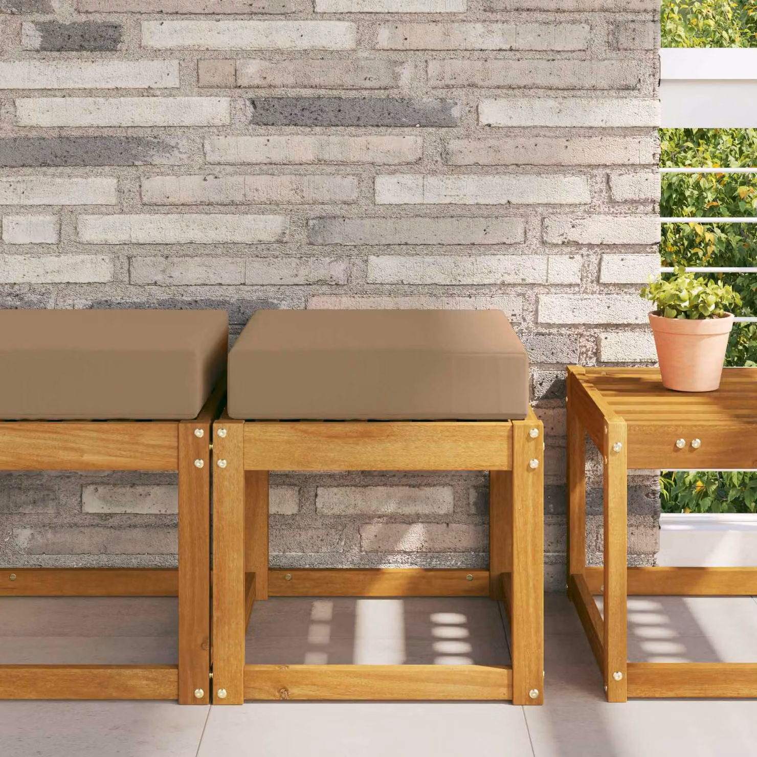vidaXL Cuscino da Sedia Esterno 100% Poliestere Tortora 40 x 40 x 8 cm