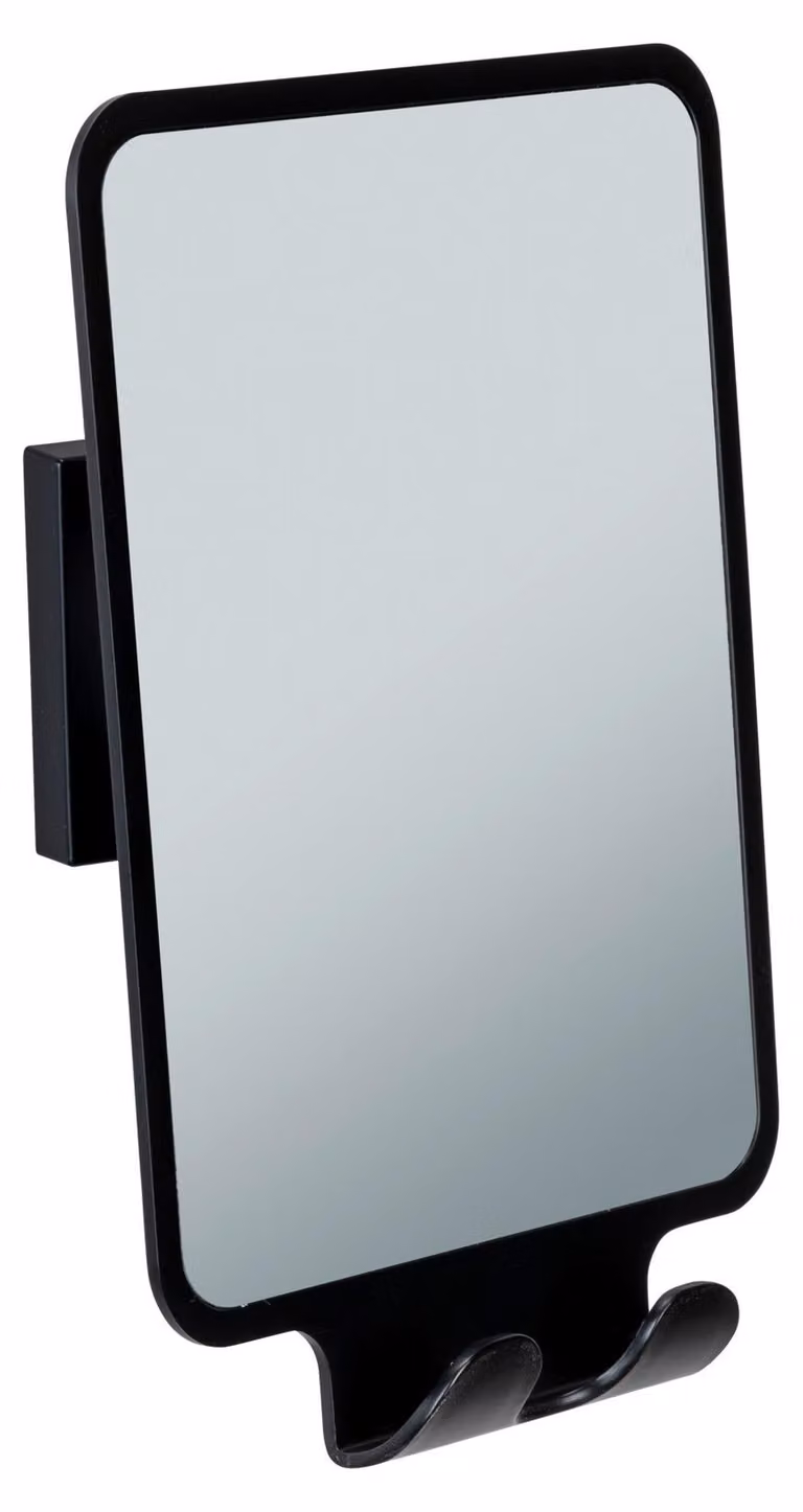 Specchio antiappannamento WENKO Vacuum-Loc® Mod. Quadro Black, fissaggio senza foratura