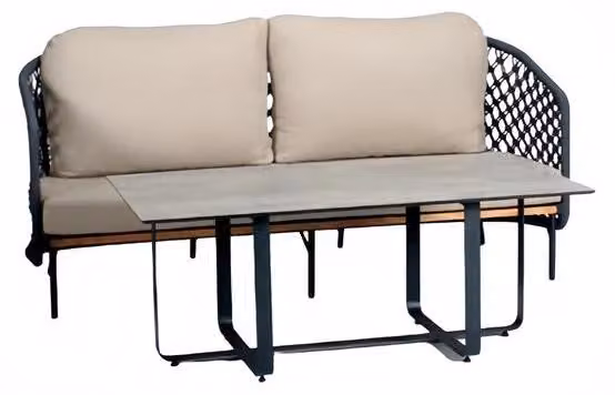 Garnitur Sofa 2 Sitzer Couchtisch Sofas Dreisitzer Stoff Luxus Garnitur Modern