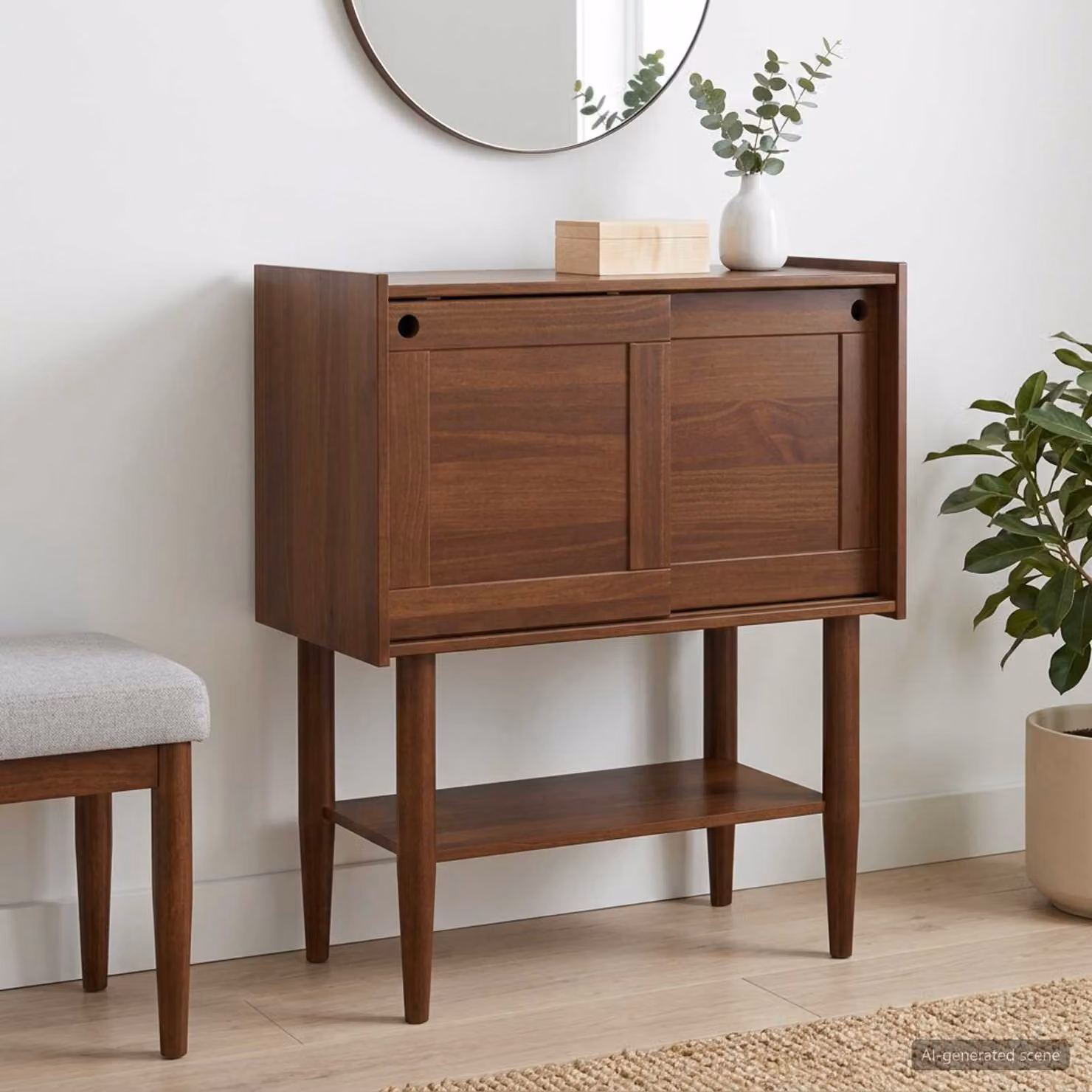 vidaXL Tavolo consolle BILBAO moderno in legno di pino, colore marrone, L 80 x P 40 x H 95 cm