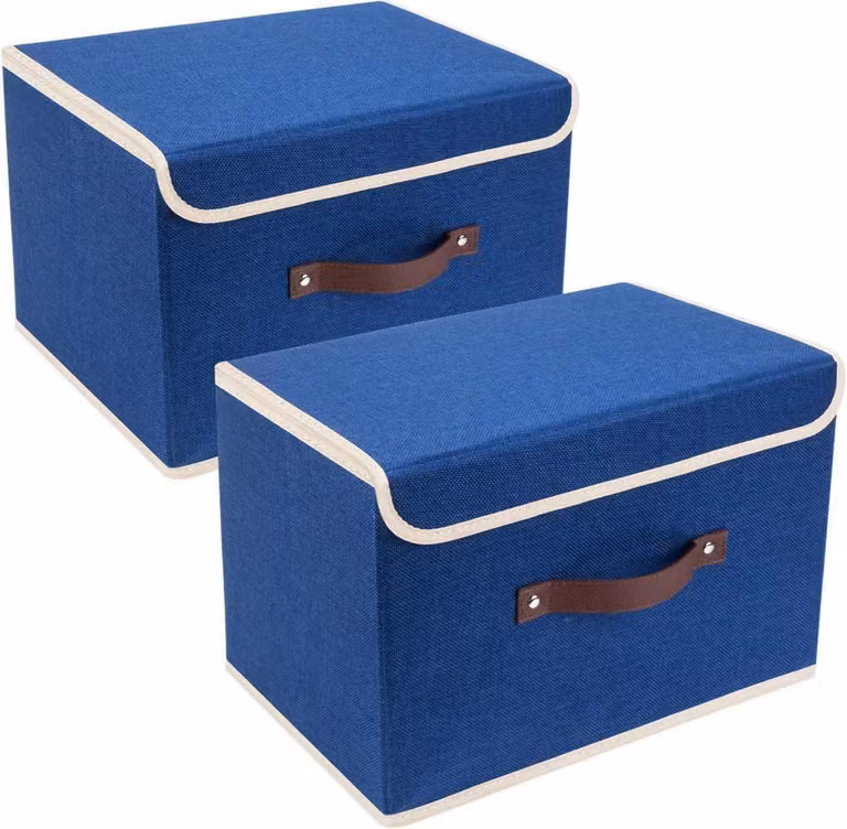 TYEERS Contenitore pieghevole 38x25x25 cm 2 pezzi Classic Blue