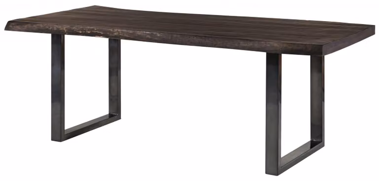 MASSIVMOEBEL24 | FREEFORM 5 Tavolo da pranzo in legno di mango - verniciato grigio / gambe in ferro U antracite lucido 200x100