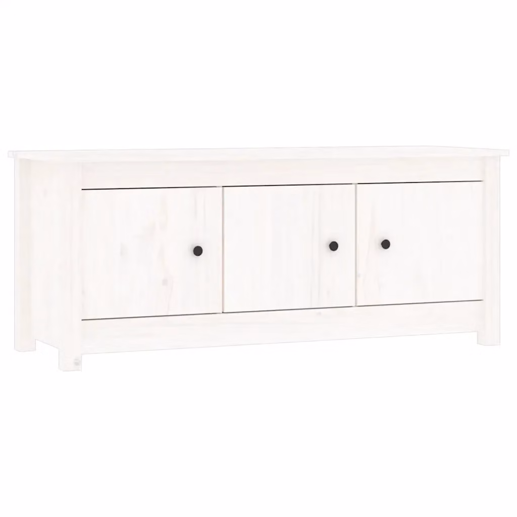 Scarpiera bianca in legno di pino rustico vidaXL L: 110 cm, P: 38 cm, H: 45,5 cm – 2