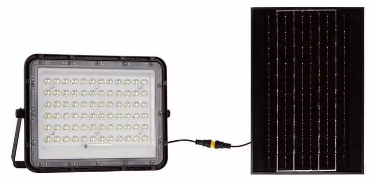 Faretto solare a LED da 15 W, 1200 lumen, grado di protezione IP65, con telecomando, luce bianca fredda