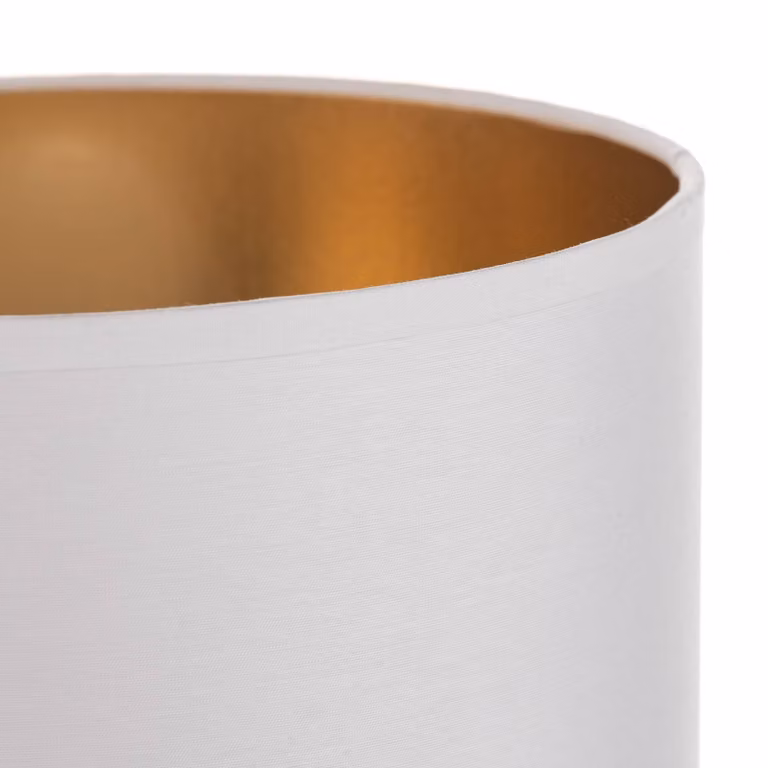 Paralume Alba, Ø 20 cm, E27, bianco/oro Alba HELAM, Bianco / Opale, Soggiorno / Sala da pranzo, Tessuto / Stoffa / Seta