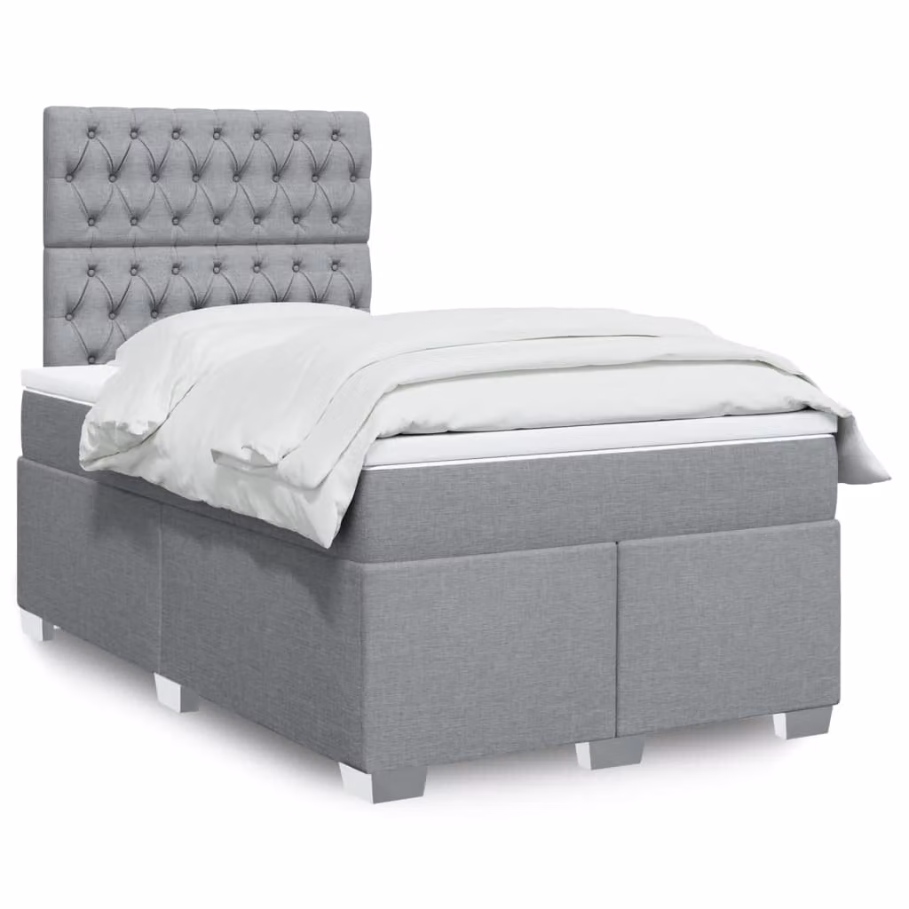 vidaXL Letto Ibrido con Materasso Grigio e Bianco L/P/H: 120 x 200 cm