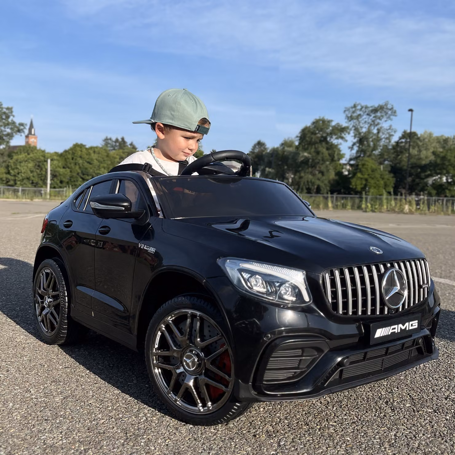Macchina Elettrica Mercedes per Bambini HOMCOM con Telecomando e Cintura di Sicurezza, Nero – 2
