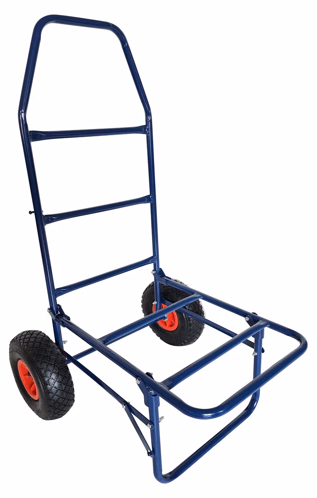 Carrello da trasporto Relaxdays, carrello pieghevole, dimensioni: 102x50x37 cm, ruote pneumatiche, fino a 80 kg, carrello da carico, acciaio, blu