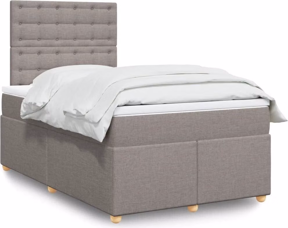 Maison Exclusive - Giroletto a Molle con Materasso Tortora 120x200 cm in Tessuto