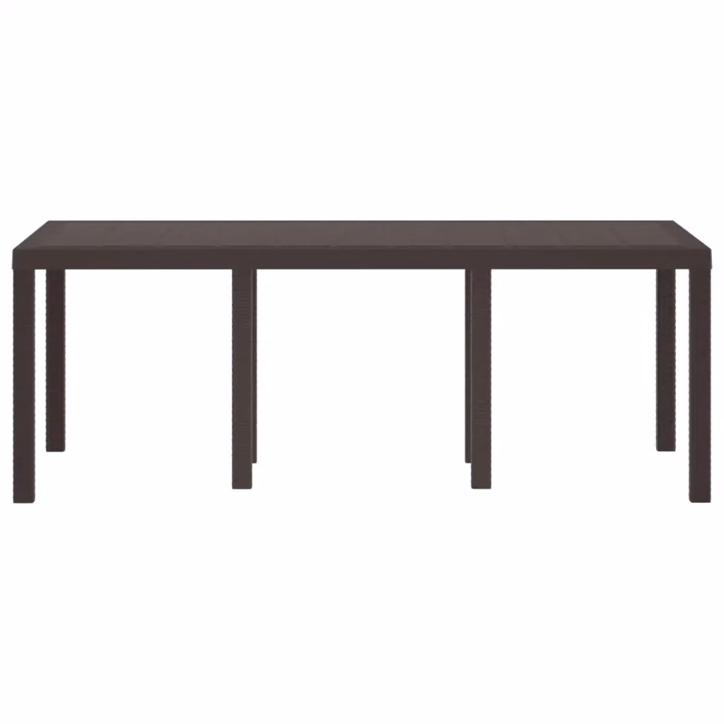 Tavolo da giardino rettangolare moderno vidaXL in polyrattan marrone L: 200 cm, P: 100 cm, H: 73 cm – 2