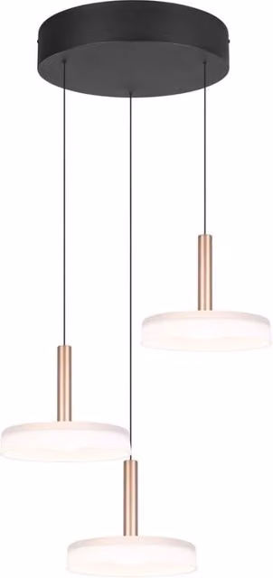Sospensione LED Trio Celeste Ø35 bronzo 3 luci calda