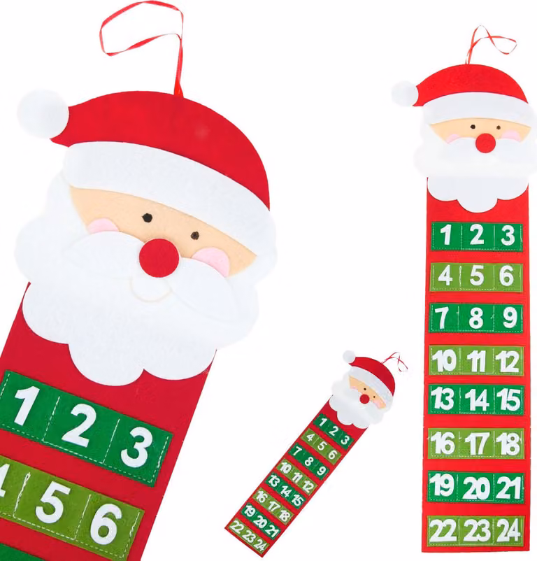 Calendario dell'Avvento Natale Miracolo Pupazzo di neve in feltro da appendere vuoto