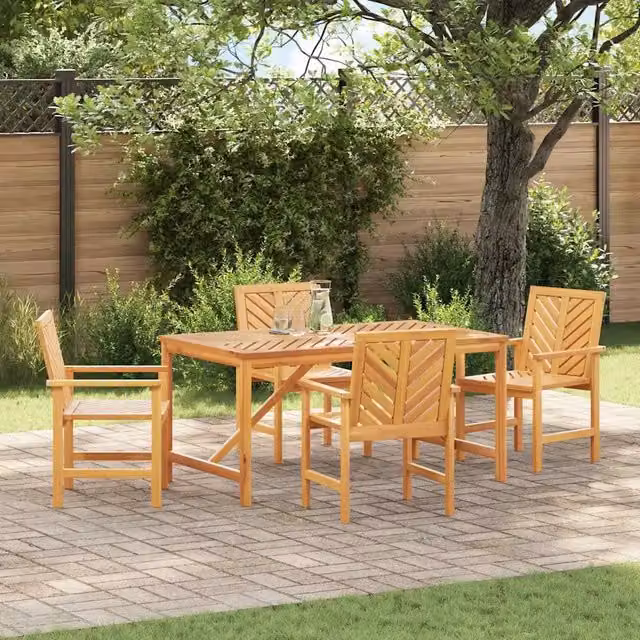 Set da Pranzo per Giardino 5 pz Marrone 3154106