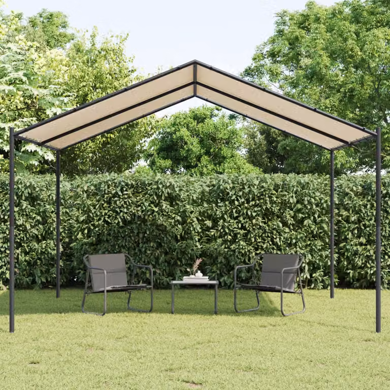 vidaXL Tenda a Baldacchino Beige in Acciaio e Poliestere 4 x 4 m