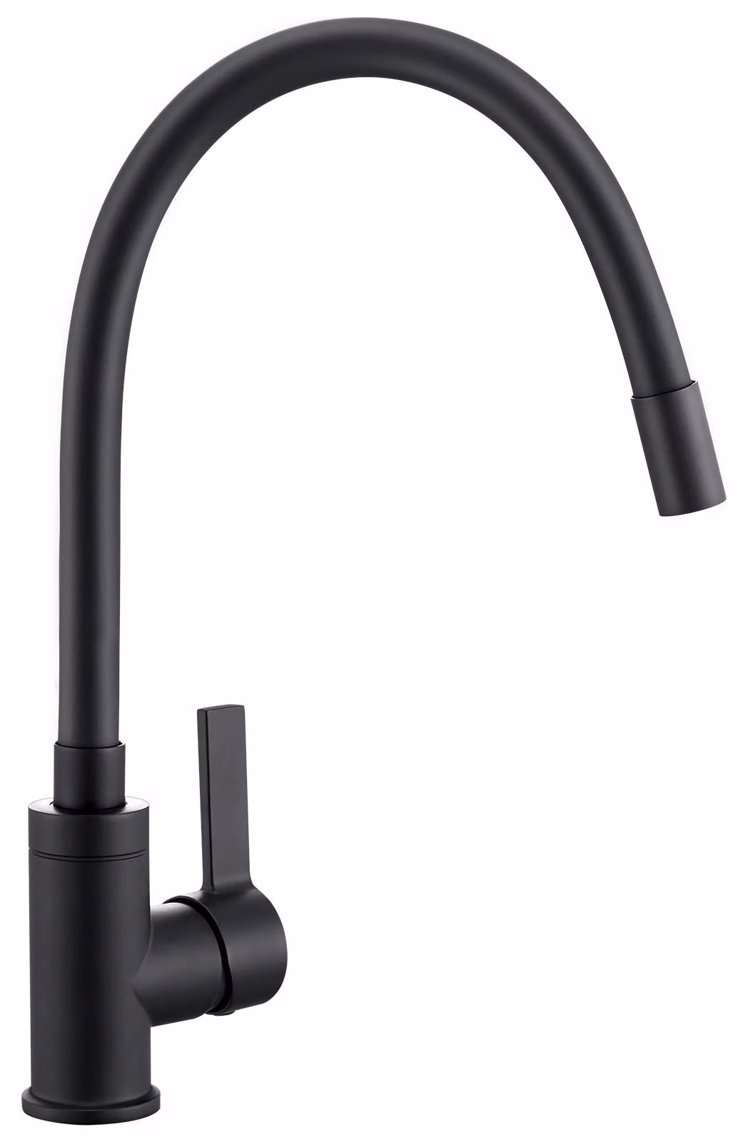 Rubinetto da cucina, collo flessibile, design a basso consumo di acqua, colore nero, attacco G3/8