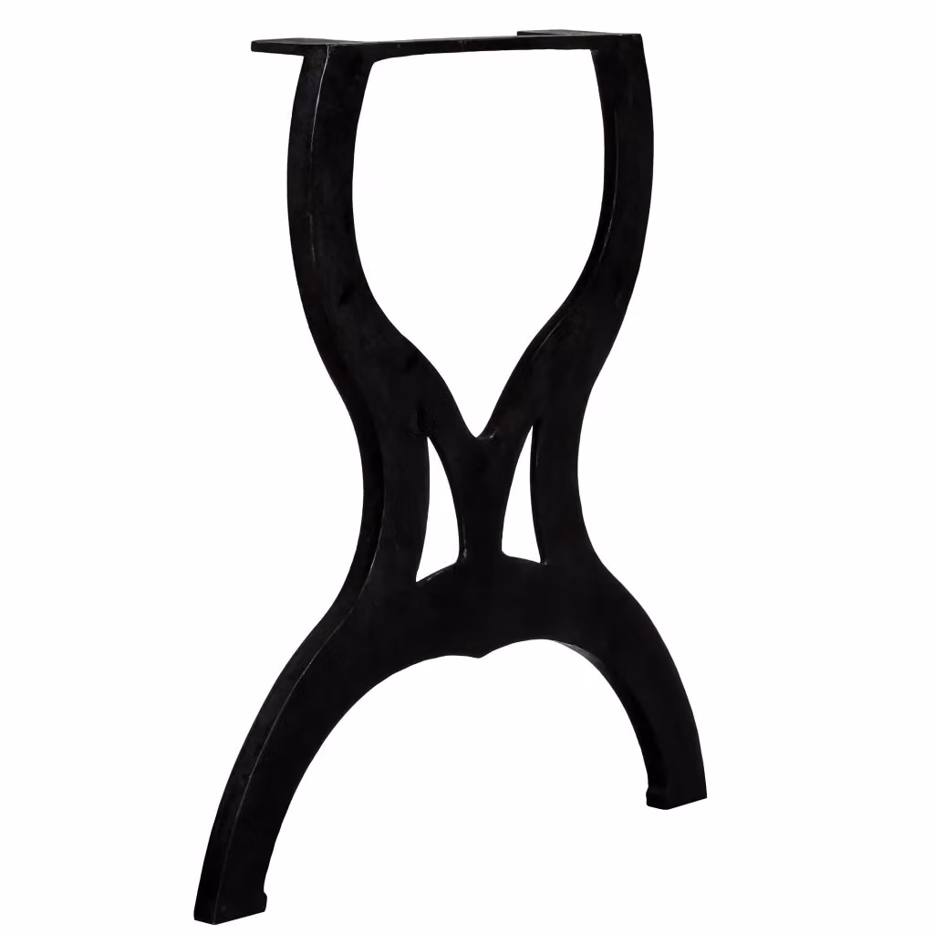 Coppia di gambe per tavolo da pranzo vidaXL a forma di X in metallo nero lucido H: 71 cm – 2