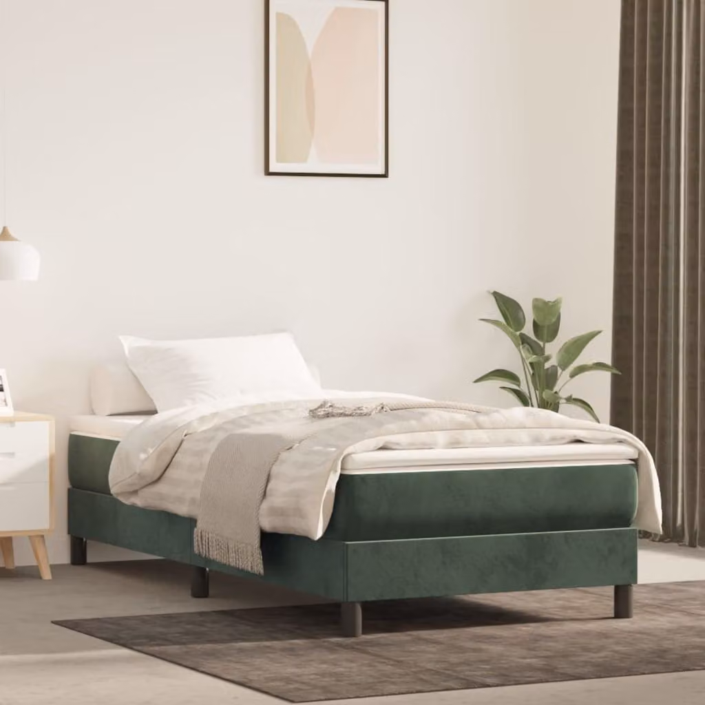 Maison Exclusive - Giroletto a Molle con Materasso Verde Scuro 100x200 cm Velluto
