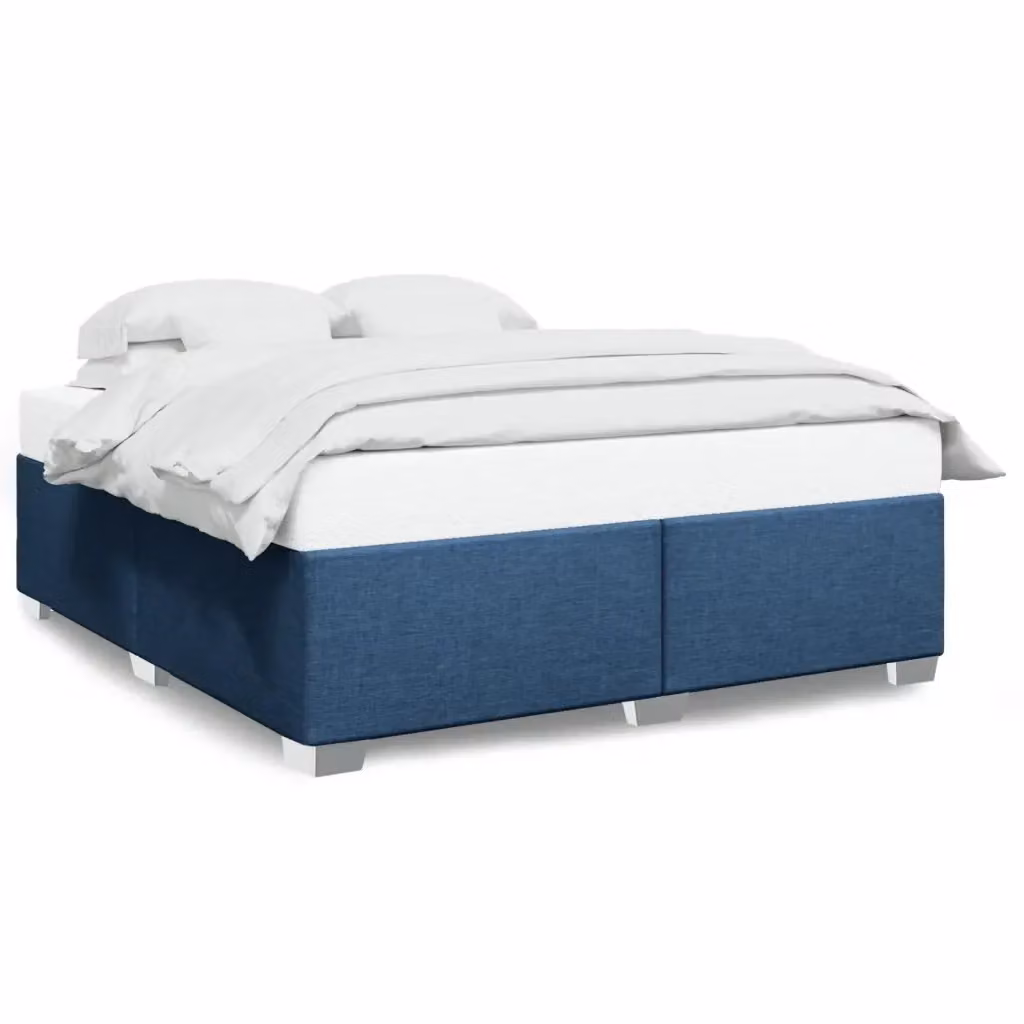 vidaXL Giroletto senza Materasso Blu in Tessuto e Legno 180 x 200 cm – 2