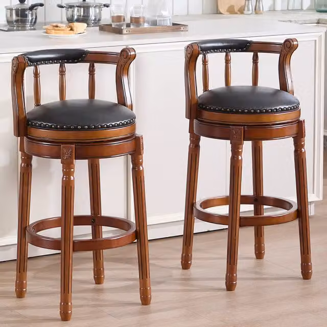 Sgabello da bar 55 x 52 x 96 cm nero – girevole 360° con schienale