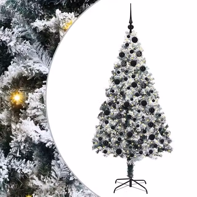 Albero di Natale artificiale moderno vidaXL bianco con 300 LED luce bianca calda, Altezza: 180 cm