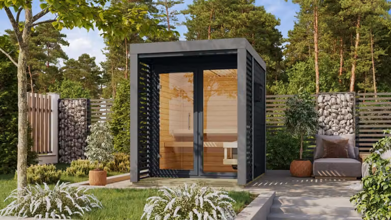 Casa della sauna Ares 1 : Antracite : senza riscaldatore : Grigio alluminio Colore: Antracite Colore metallo: Grigio alluminio Riscaldatore sauna: senza riscaldatore