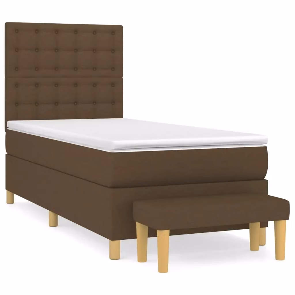 Letto Ibrido vidaXL con Giroletto a Molle e Materasso, Marrone e Bianco, L 80 cm x P 200 cm – 2
