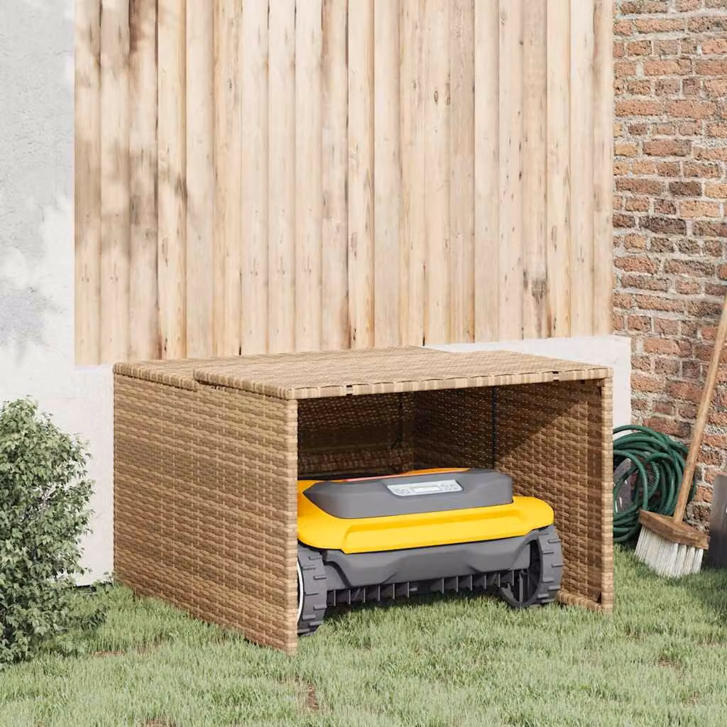 Garage per Robot Tosaerba vidaXL in Polyrattan Beige L: 86 cm, P: 90 cm, H: 52-57 cm
