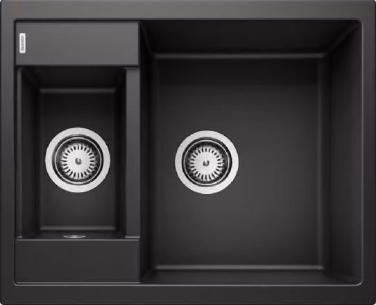 Lavello Blanco Metra 6, in Silgranit, dimensioni 615x500 mm, colore nero, codice prodotto 525923