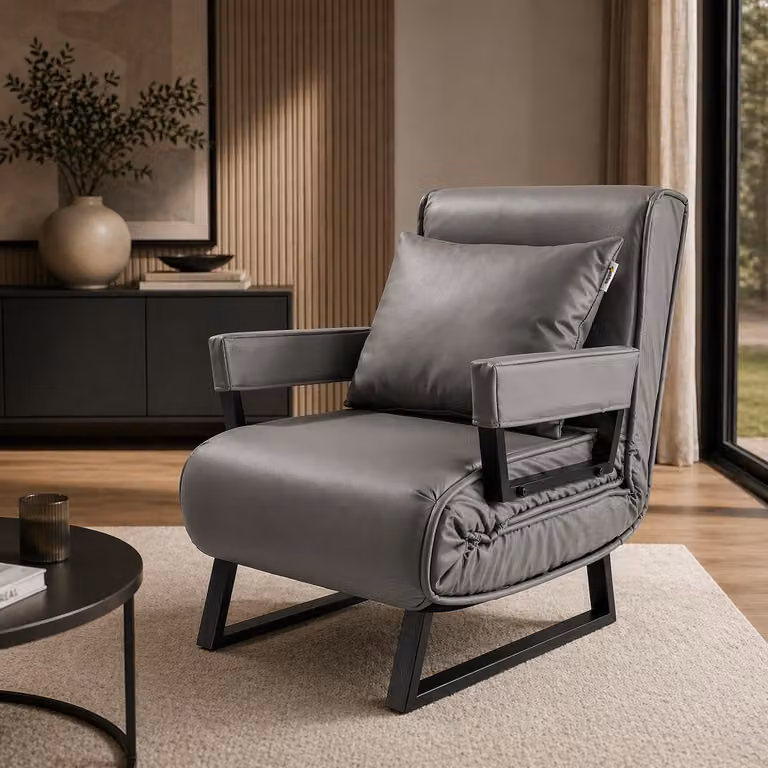 Divano letto Makika Rio pieghevole - grigio