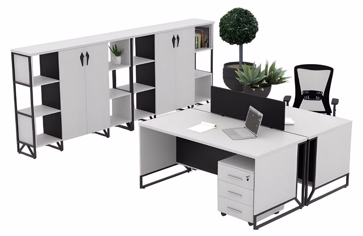 Schreibtischsystem Kommoden Büroschranke Workstation Arbeitszimmer Set
