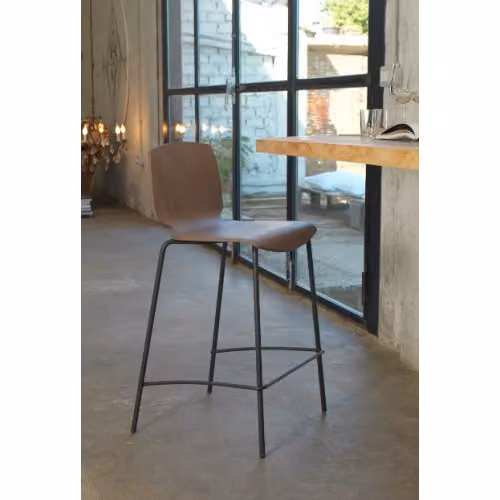 Sgabello Scott metallo e legno basso Friulsedie