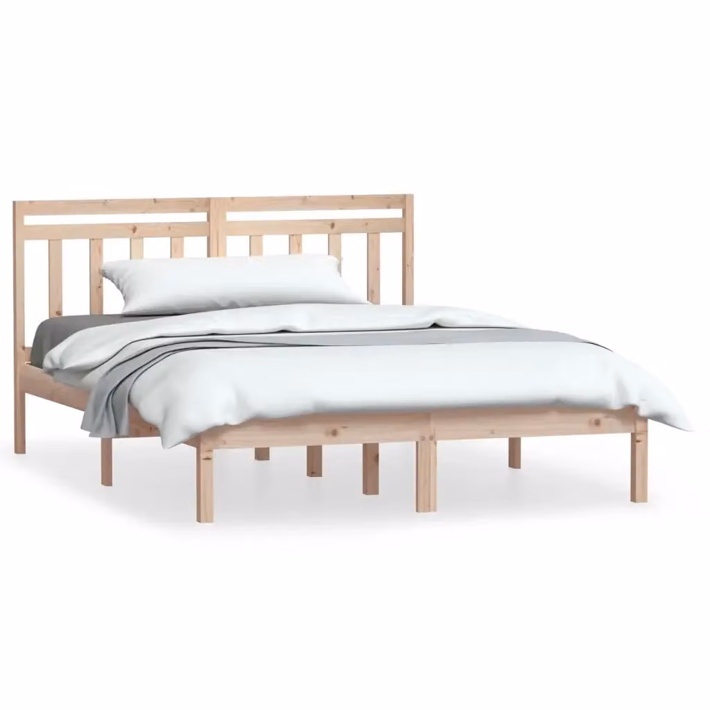 vidaXL Giroletto in Legno Massello di Pino Rustico, L/P/H: 140 x 200 x 205,5 cm – 2