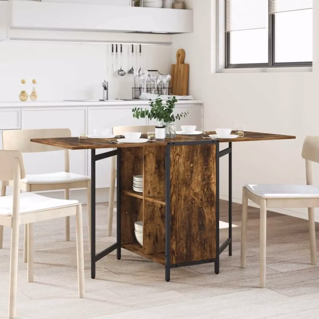 Tavolo da pranzo e da cucina rettangolare moderno in legno MDF laminato marrone L: 144 cm, P: 60 cm, H: 75 cm – 2