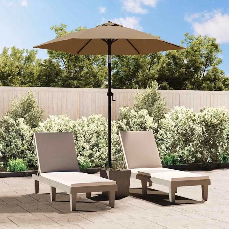 Ombrellone vidaXL in alluminio e poliestere, colore grigio, L: 200 cm, H: 224 cm