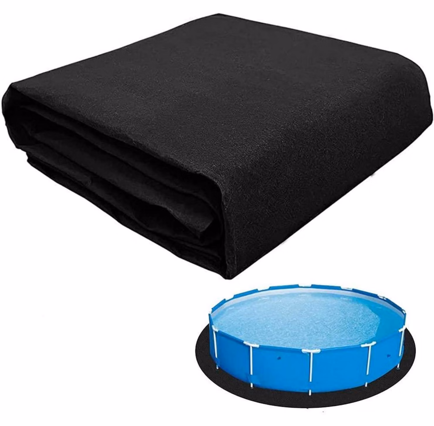 Tappetino protettivo in feltro, forma circolare, diametro circa 4 metri, per piscine Easy Set e piscine con struttura