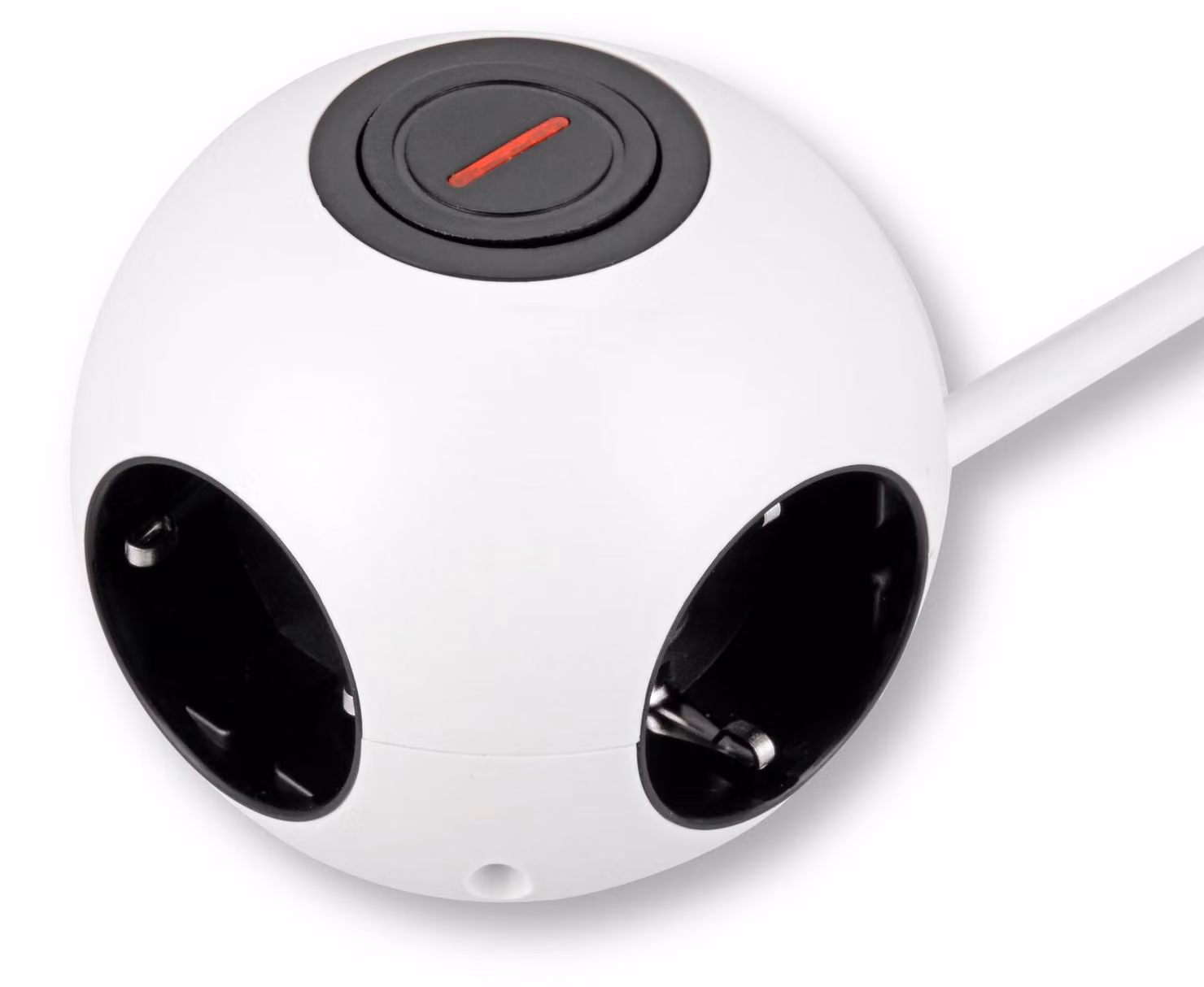 Ciabatta multipresa REV PowerGlobe, con interruttore, 1,4 metri, 3500W, nera e bianca