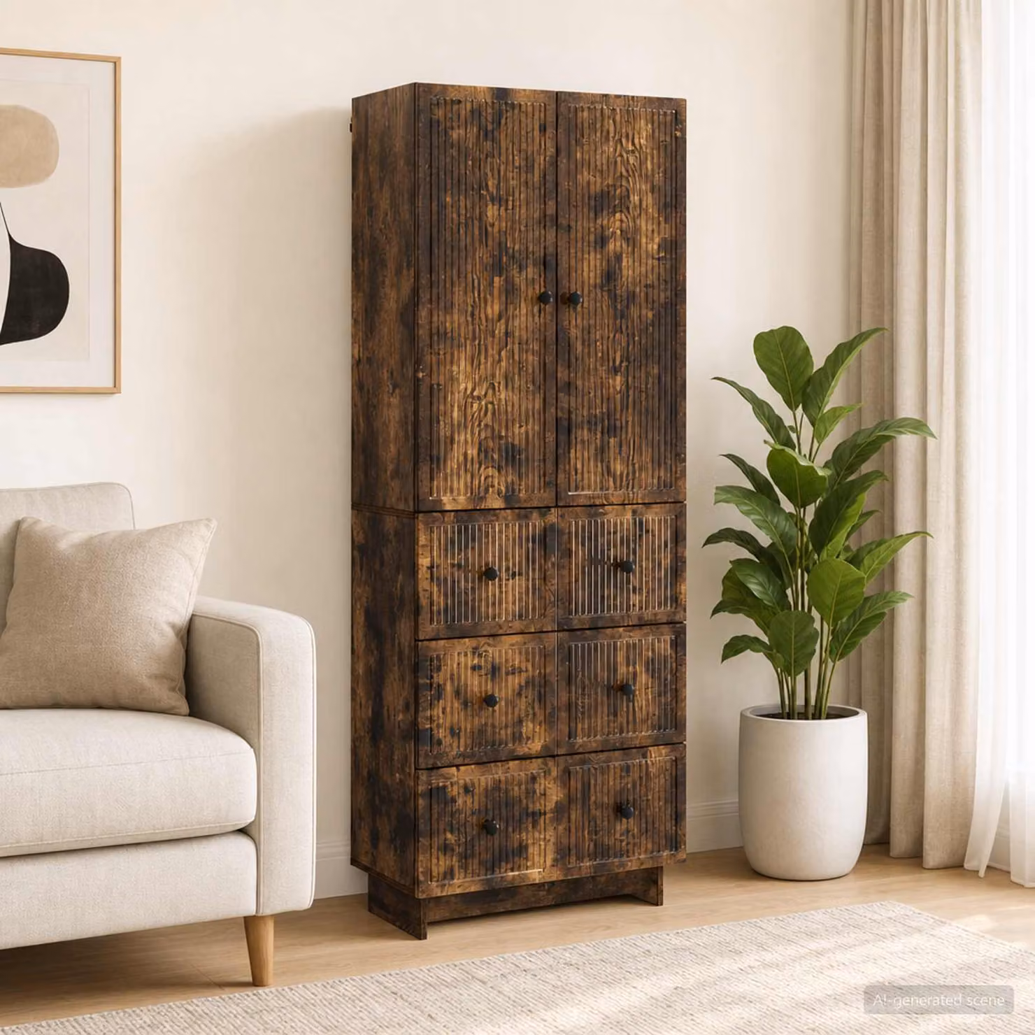 Set di 2 armadi a muro vidaXL in legno e MDF marrone con cassetti e ripiani interni L/P/H: 90 x 34,5 x 66 cm