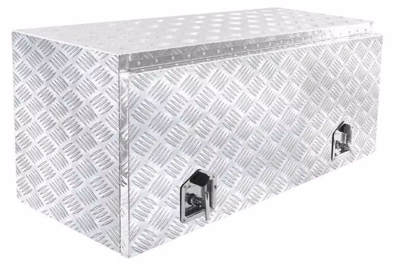 Cassetta degli attrezzi, 76 x 46 x 46 cm, alluminio, resistente alle intemperie, misura universale, sportello ribaltabile
