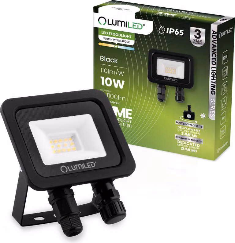 LUMILED Faretto LED 10W super luminoso per esterno 1100Lm Faretto LED per esterno IP65 impermeabile 4000K bianco neutro proiettore ALS proiettori nero proiettore faretti