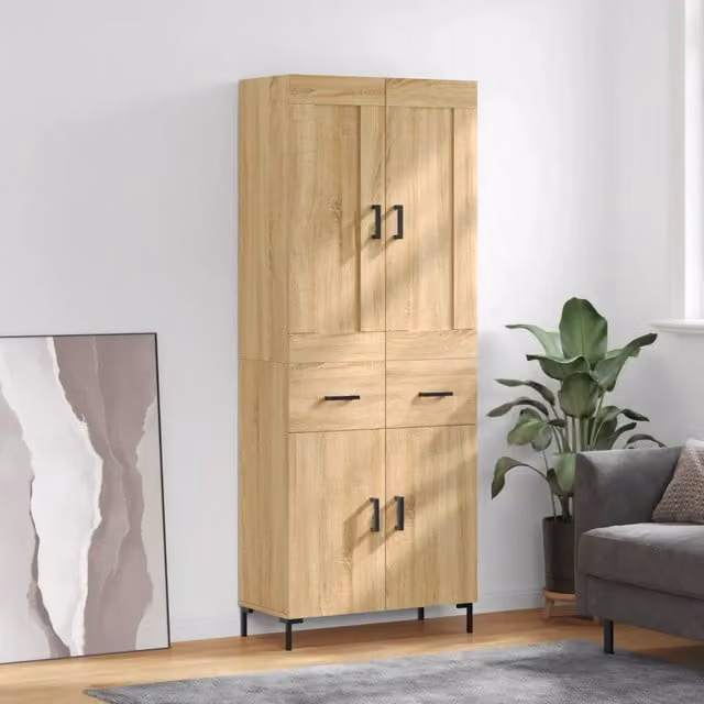 Credenza Rovere Sonoma 69,5x34x180 cm in Legno Multistrato 3199876