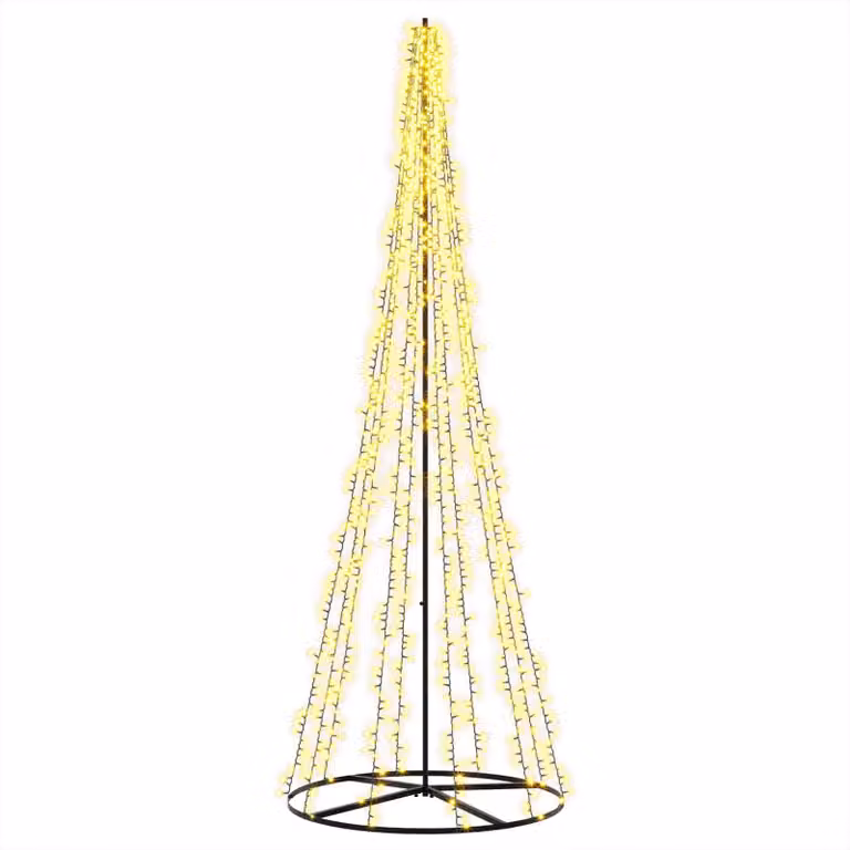 Albero di Natale a LED, 285 cm, 1550 LED, luce bianca calda, struttura in acciaio, colore nero