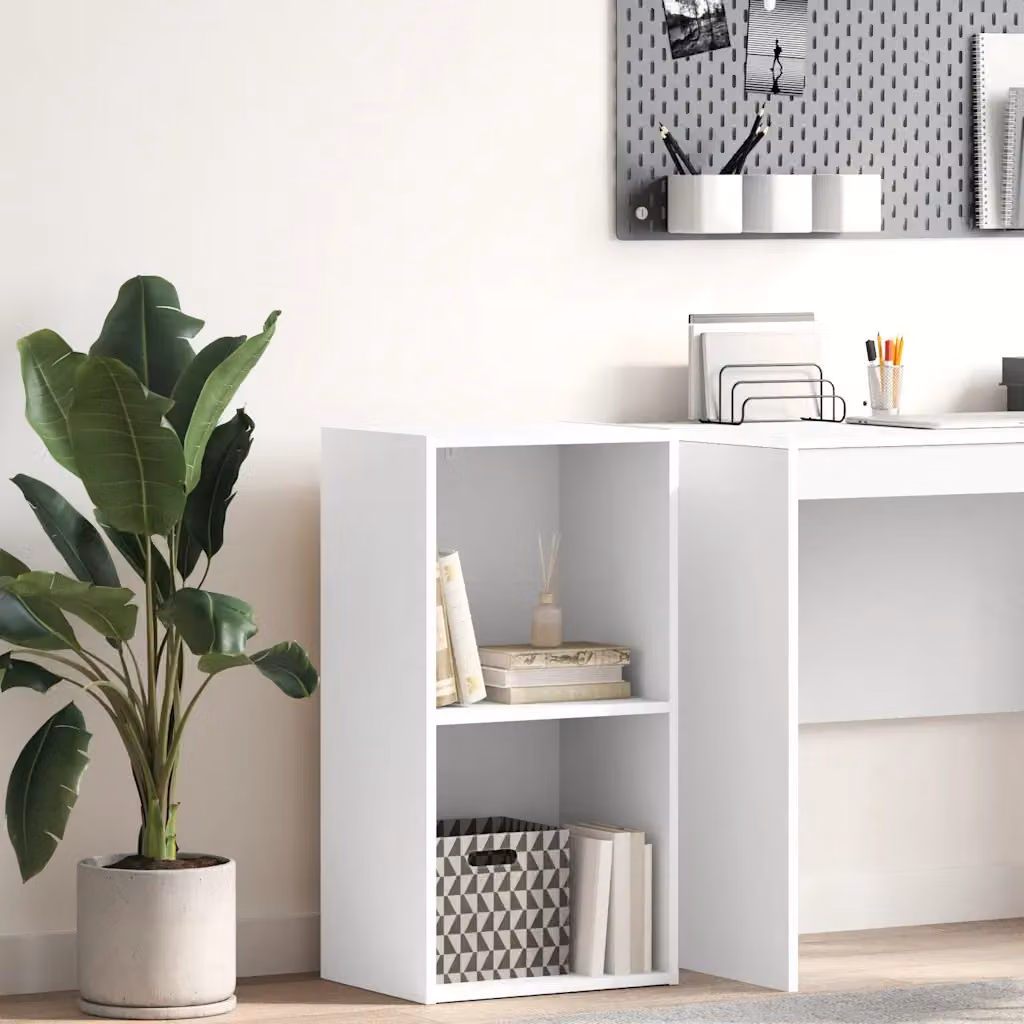 Libreria bianca vidaXL in legno e MDF con pannello posteriore, da appendere al muro, L 40 cm x P 30 cm x H 76,5 cm