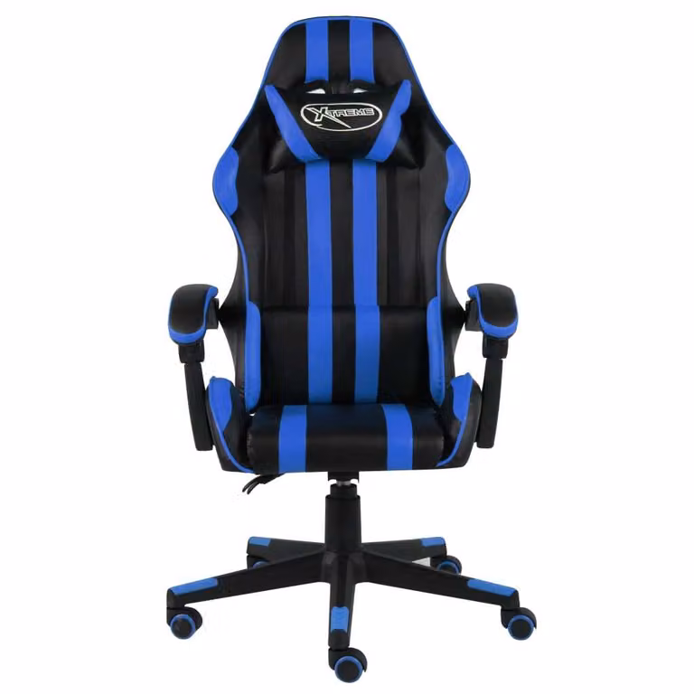Sedia da Gaming Nero e Blu in Pelle finta
