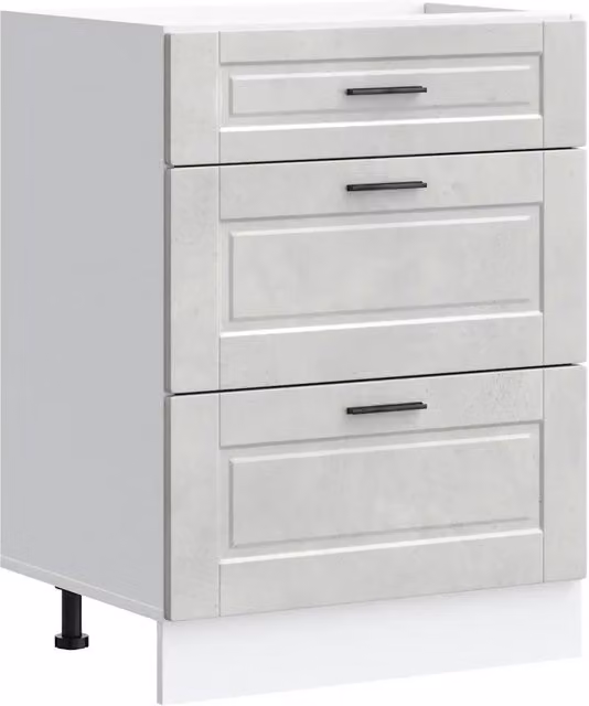 Base da cucina moderna DESIGN IN in legno multistrato grigio opaco con ante e cassetti L/P/H: 46 x 60 x 81,5 cm