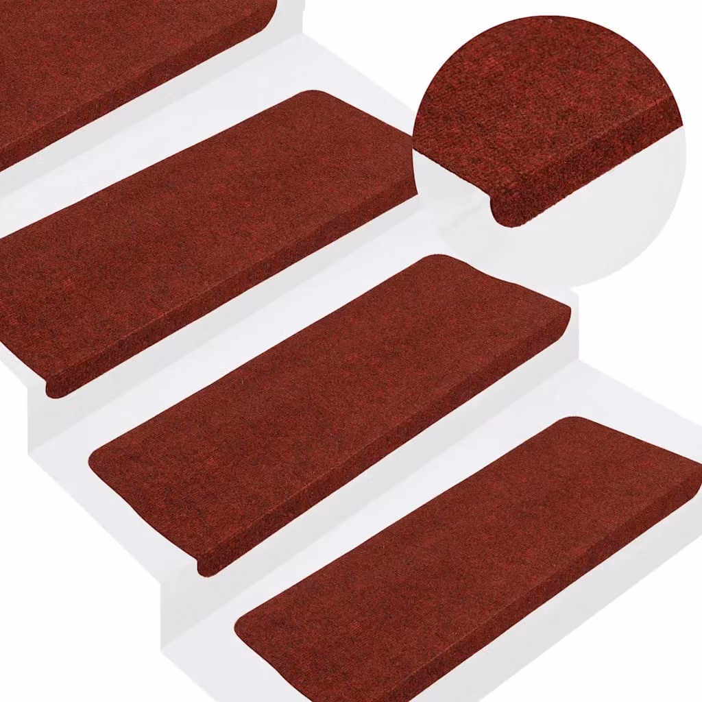 vidaXL Tappetini Autoadesivi per Scale Rossi, Confezione da 30 Pezzi, L 65 x P 24,5 x H 3,5 cm