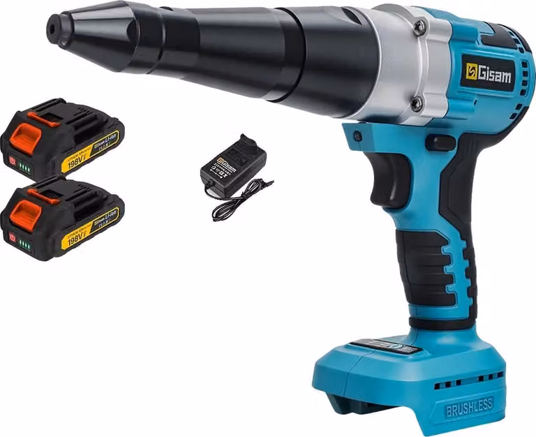 Pistola elettrica per chiodi, senza fili, 720W, confezione con 2 batterie
