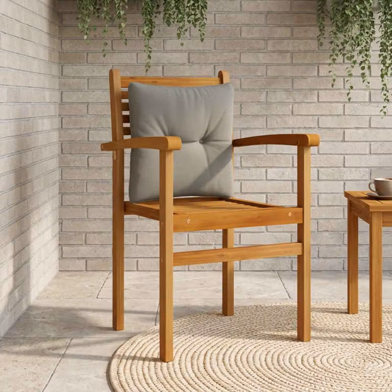 Cuscino per schienale vidaXL PUTTEN in poliestere grigio con rivestimento rimovibile e lavabile