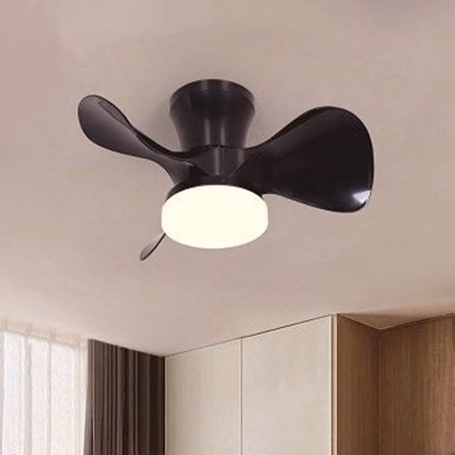 Trade Shop Lampadario Plafoniera Ventilatore da Soffitto LED IP20 Nero Moderno – 1