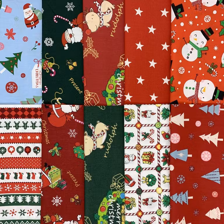 10 pezzi di tessuto decorativo natalizio per usi creativi